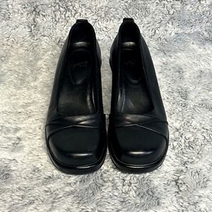 Dansko Bridget Black Wedge Slip on Clogs Size 38
